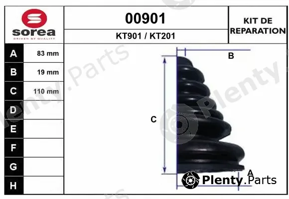 Snra 00901 — Bellow Kit, drive shaft