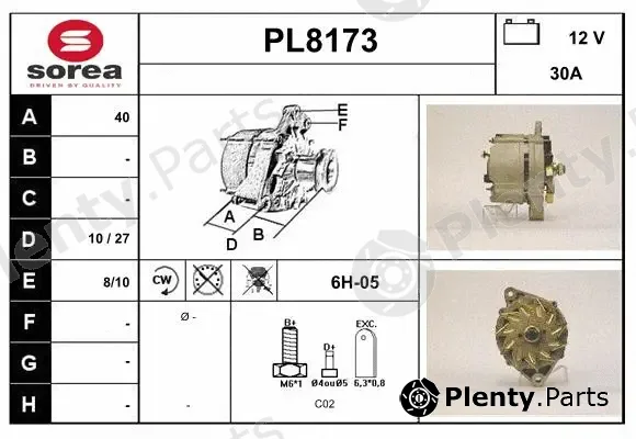 Snra PL8173 — Alternator