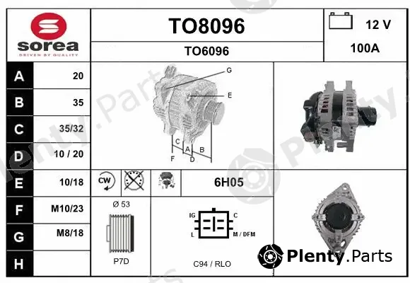 Snra TO8096 — Alternator