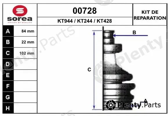 Snra 00728 — Bellow Kit, drive shaft