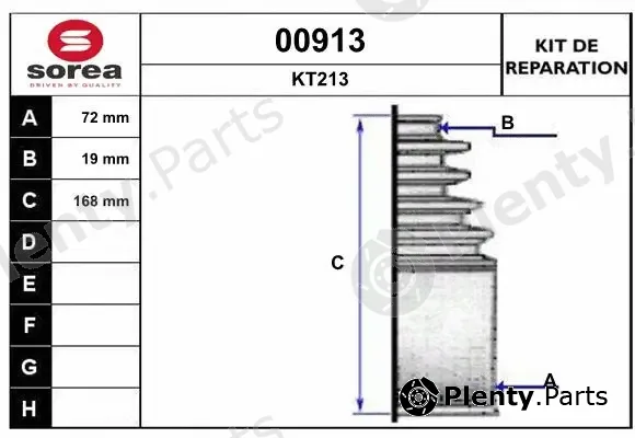 Snra 00913 — Bellow Kit, drive shaft