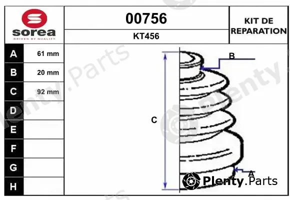 Snra 00756 — Bellow Kit, drive shaft