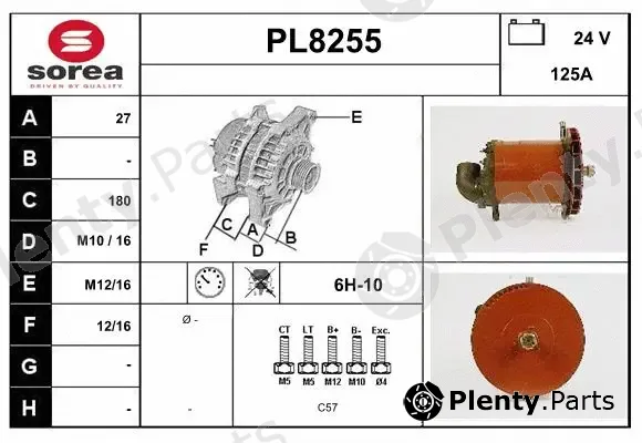 Snra PL8255 — Alternator