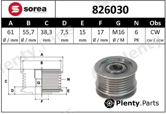 Snra 826030 — Alternator Freewheel Clutch
