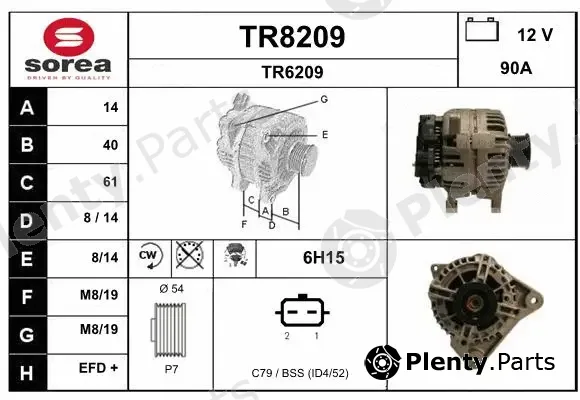 Snra TR8209 — Alternator