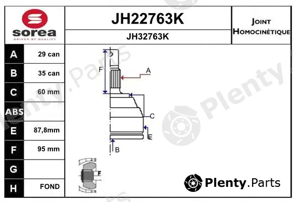 Snra JH22763K — Joint Kit, drive shaft