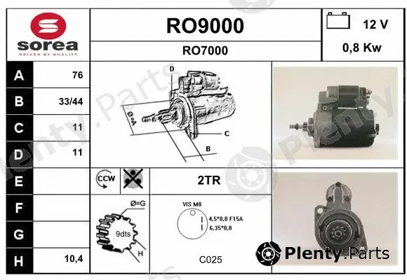Snra RO9000 — Starter