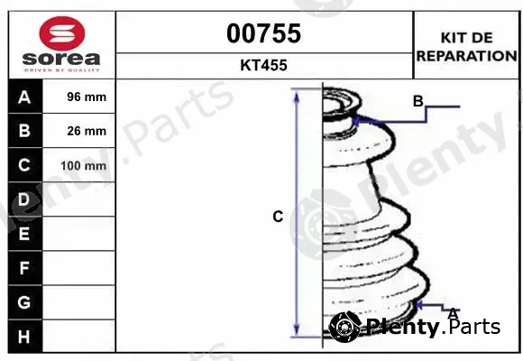 Snra 00755 — Bellow Kit, drive shaft
