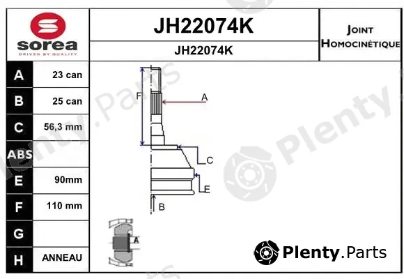 Snra JH22074K — Joint Kit, drive shaft