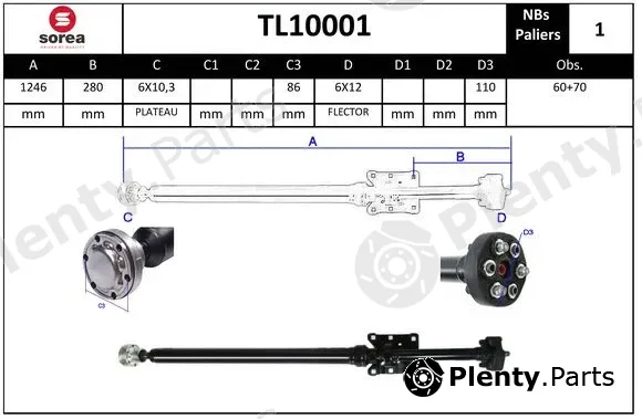Snra TL10001 — Propshaft, axle drive