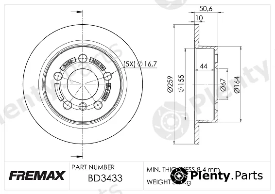 Fremax BD-3433 — Brake Disc