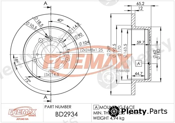 Fremax BD-2934 — Brake Disc