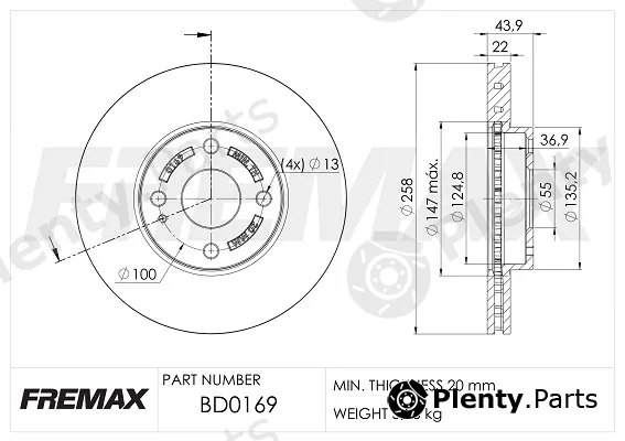 Fremax BD-0169 — Brake Disc