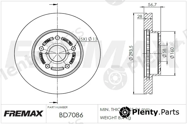 Fremax BD-7086 — Brake Disc