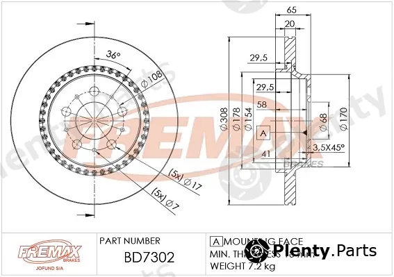 Fremax BD-7302 — Brake Disc