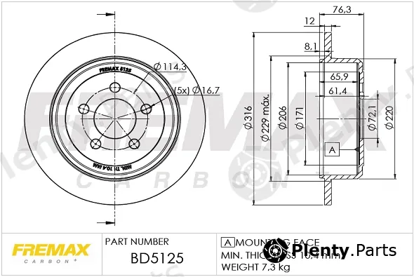 Fremax BD-5125 — Brake Disc