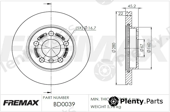 Fremax BD-0039 — Brake Disc