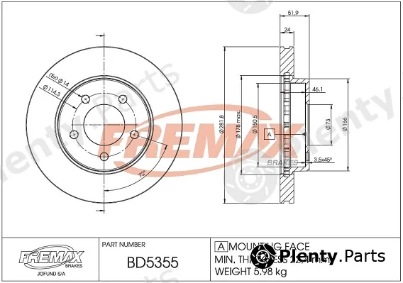 Fremax BD-5355 — Brake Disc