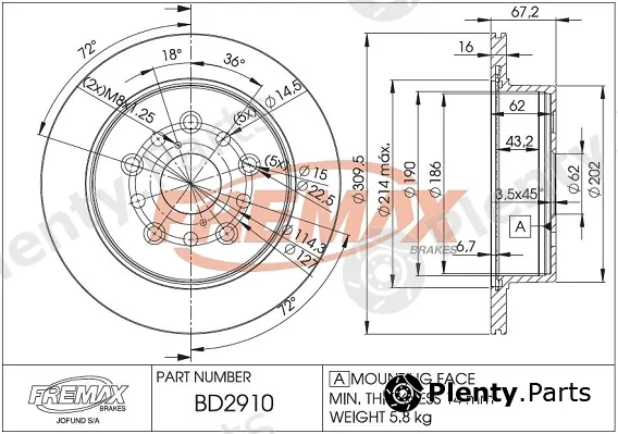 Fremax BD-2910 — Brake Disc
