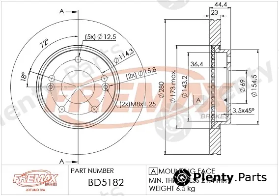Fremax BD-5182 — Brake Disc