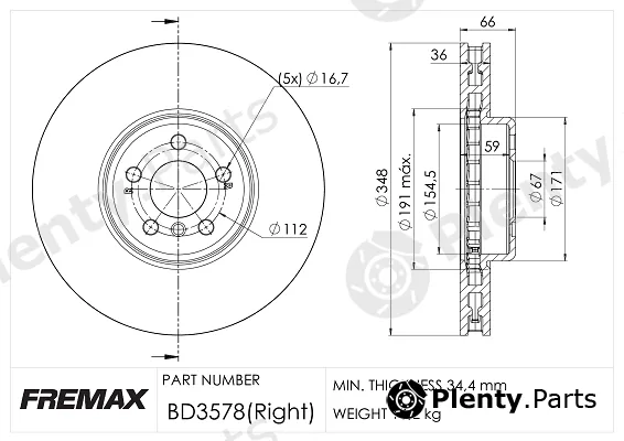 Fremax BD-3578 — Brake Disc