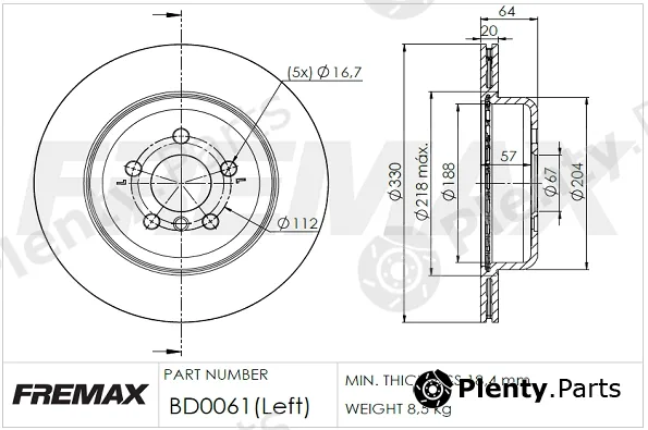Fremax BD-0061 — Brake Disc