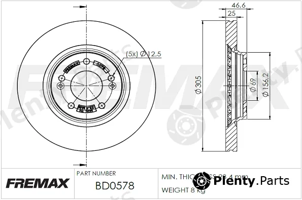 Fremax BD-0578 — Brake Disc