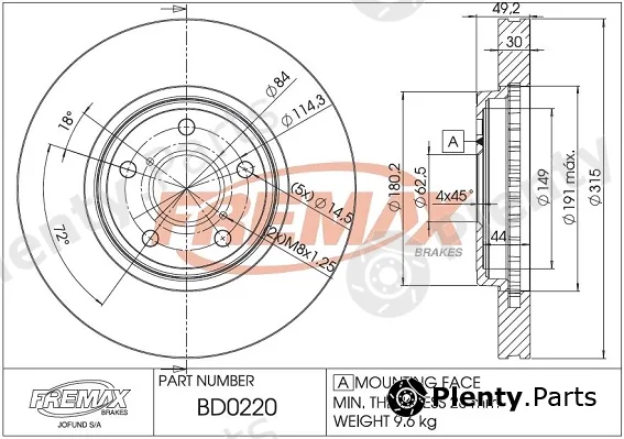Fremax BD-0220 — Brake Disc