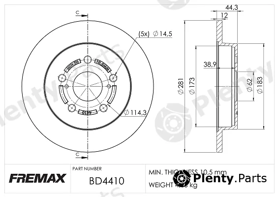 Fremax BD-4410 — Brake Disc