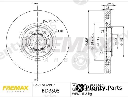 Fremax BD-3608 — Brake Disc