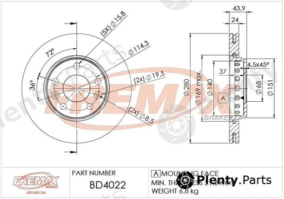 Fremax BD-4022 — Brake Disc