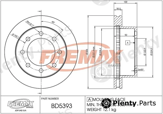 Fremax BD-5393 — Brake Disc