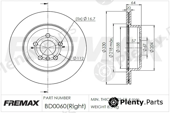 Fremax BD-0060 — Brake Disc