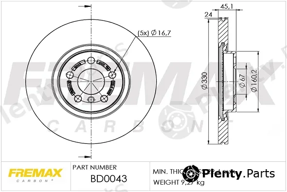 Fremax BD-0043 — Brake Disc