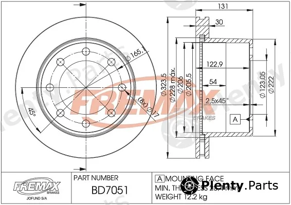 Fremax BD-7051 — Brake Disc