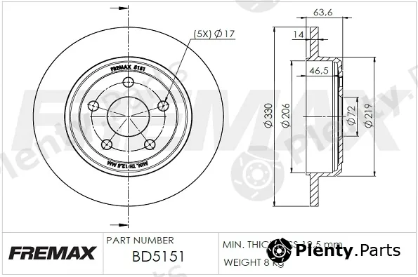 Fremax BD-5151 — Brake Disc