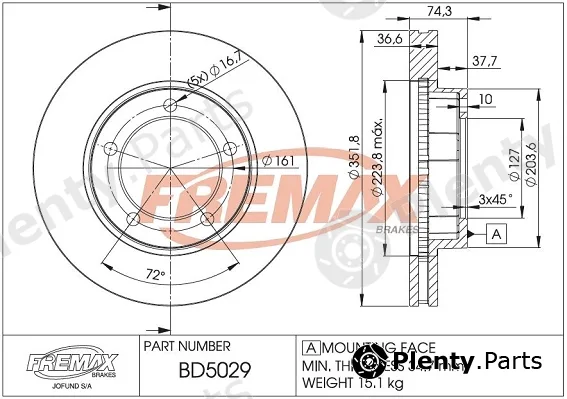 Fremax BD-5029 — Brake Disc