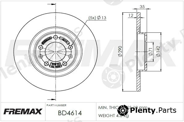 Fremax BD-4614 — Brake Disc