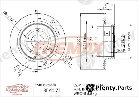 Fremax BD-2071 — Brake Disc