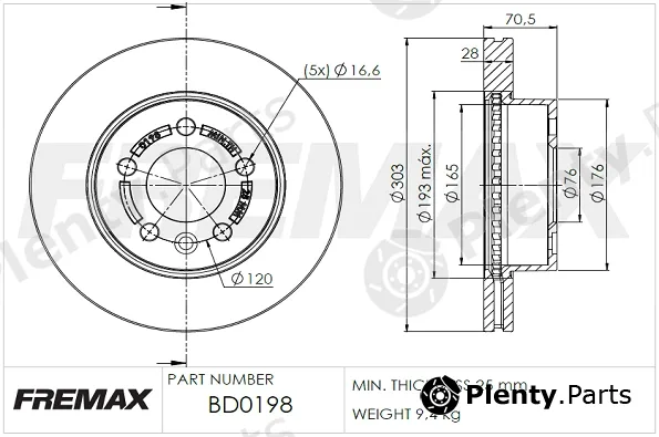 Fremax BD-0198 — Brake Disc