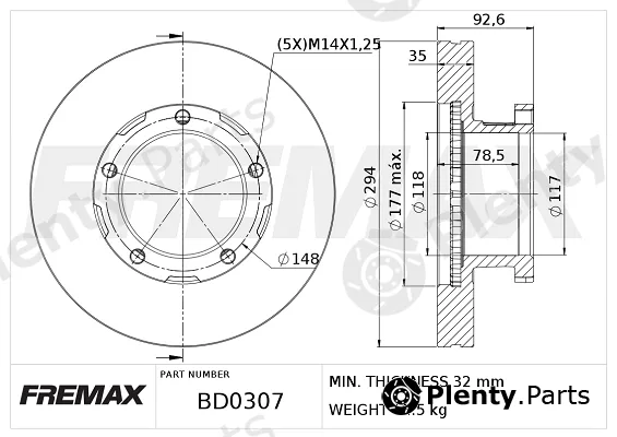 Fremax BD-0307 — Brake Disc