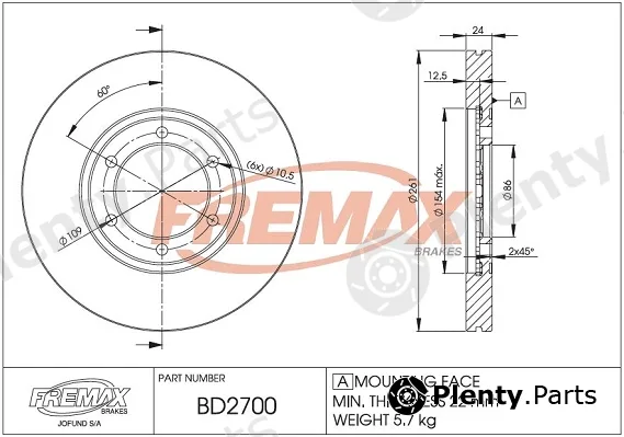 Fremax BD-2700 — Brake Disc