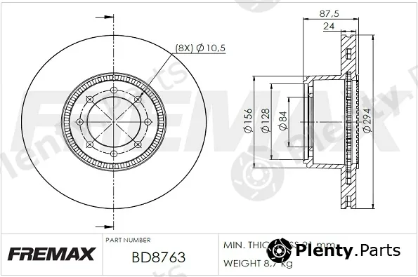 Fremax BD-8763 — Brake Disc