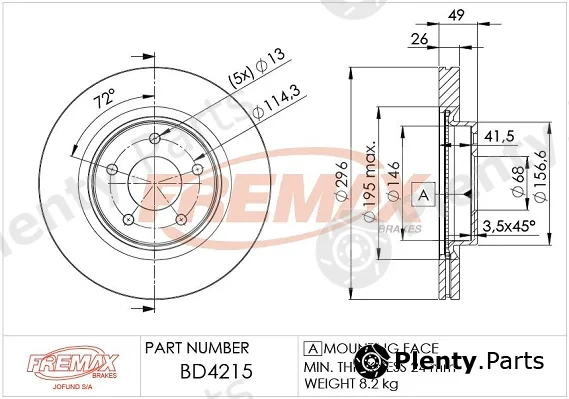 Fremax BD-4215 — Brake Disc