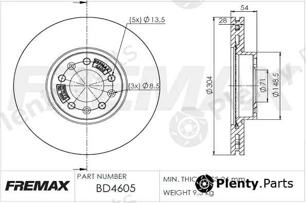 Fremax BD-4605 — Brake Disc