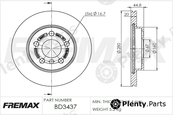 Fremax BD-3437 — Brake Disc