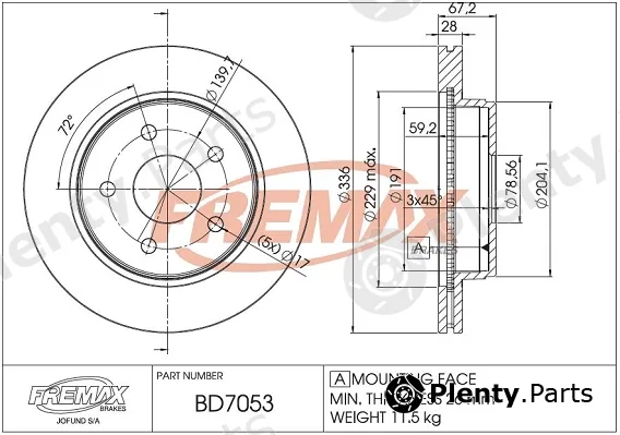 Fremax BD-7053 — Brake Disc