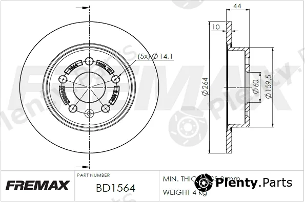 Fremax BD-1564 — Brake Disc