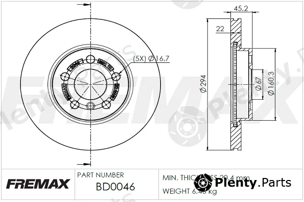 Fremax BD-0046 — Brake Disc