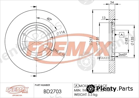 Fremax BD-2703 — Brake Disc